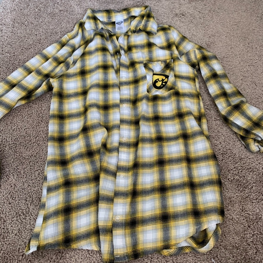 Iowa Hawkeye Plaid Button Up